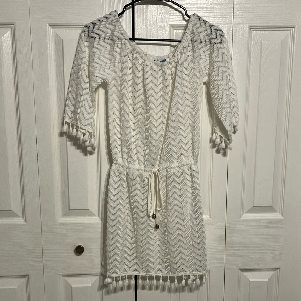 Blue Island White Knit Dress